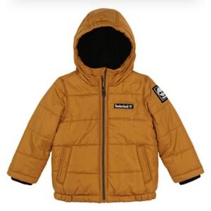 Timberland Kids Puffer Jacket Brown Hooded Winter Coat Size 2T